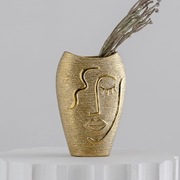 Nowy Ceramiczny wazon Home&You Barokowy Face 18cm Złoty