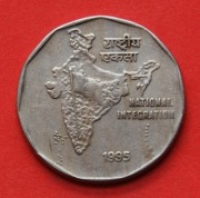 2 Rupie  1995 bz  r  -   Indie   Mapa