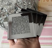 Podstawki pod napój glamour srebrne piryt