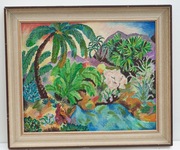 Pejzaż egzotyczny Olej płótno 46 x 54cm 