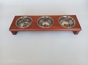 Stojak na miski dla psa lub kota 3 x 0,22 l