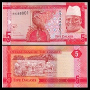 GAMBIA 5 DALASIS 2015 UNC