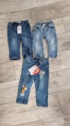 Disney sinsay Tom&Jerry jeansowe spodnie 80cm nowe 3 pary 