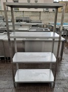 REGAŁ GASTRO - DORA METAL - 4 PÓŁKI - 100/50/180 CM - M.1493.N