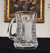 Kufel kryształowy bogato zdobiony kryształy prl vintage retro