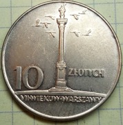 10 złotych 1966 mała kolumna 