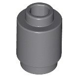 LEGO 10 x 3062 klocek okrągły walec rurka 1x1x1 - szary ciemny