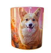 welsch corgi i kwiaty-kubek 330 ml