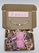 Prezent na Dzień Kobiet, Bransoletka z kamieni naturalnych, Fiolka Kwiaty