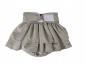 Majtki spódniczka na cieczkę dla psa 3 pary szare/czarne/różowe r.L