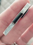 Srebrna spinka do krawata - srebro 813H + onyks - vintage - Sveden 