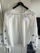 Sinsay nowa biała bawełniana bluzka z haftem S