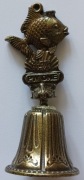 Dzwonek metalowy z rybką; fi 3,5 cm; h 7,5 cm