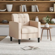 Nowy Fotel Tradycyjny Beżowy Kremowy na Nogach / uszak/ krzesło