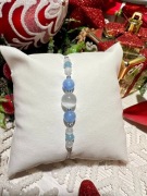 Bransoletka kamienie naturalne - Selenit - Akwamaryn - Angelit - PREZENT