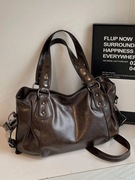 Nowa brązowa duża torebka podróżna pojemna elegancka modna stylowa + GRATIS