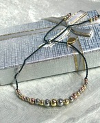 Bransoletka Trzy kolory złota: białe żółte różowe Jedwab 14K