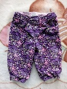 Fioletowe spodnie sztruksowe haremki H&M 74 w kwiaty kwiatki jak nowe