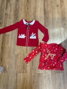 U99. Świąteczne ubranka 110/116 dla dziewczynki bluzki z długim rękawem