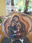 Obraz malowany ręcznie na plastrze brzozy 