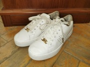 Skórzane sneakersy Michael Kors Poppy Lace Up Biało-złote | r. 37