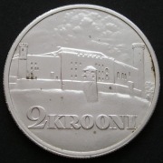 Estonia 2 korony 1930 - zamek Toompea Tallin - srebro
