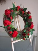 Wianek Czerwone Róże Rękodzieło 