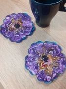 Podkładki pod kubek z żywicy epoksydowej   dwukrotnne.  Zestaw 2 szt.i