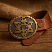 Vintage pasek Wells Fargo – styl western / szeryf / retro USA