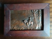 Metaloplastyka, obraz w miedzi "Jeździec" PRL