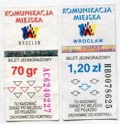 Bilet MPK  Wrocław - 70gr, 1.20zł