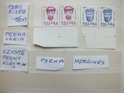 4szt. znaczki seria Fi 2838 parka margines 1985r. Polska GŁOWY czyste **