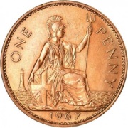 3 sztuki 1 pens One Penny 1963 2965 1967 Wielka Brytania