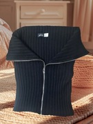 OCHNIK duży ciepły komin szal tuba otulacz unisex wełna czarny zamek 259 zł