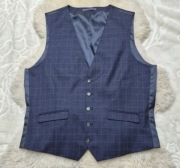 Kamizelka garniturowa L Granatowa w kratke Burton Menswear London 