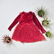 Czerwona sukienka świąteczna Boże Narodzenie rozm 122 cm