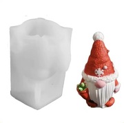 SANTA GNOM MIKOŁAJ Świąteczna forma silikonowa 9.4*6.6 do Świec Wosku Gipsu