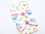 Spinki biała w serca MAŁA KOKARDA 2szt