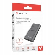 Dysk SSD zewnętrzny Verbatim TurboMetal 2TB USB4 Type-C szary NOWY!!!