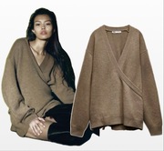 ZARA kaszmirowy kardigan oversize, 100% kaszmir, beżowy, r. XS-S / M