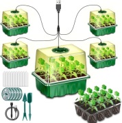 AONYIYI Propagation Set 60-komórkowa mini szklarnia z lampami LED