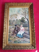 Stary obraz na płótnie, stara rama