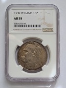 10 zł Piłsudski 1939 Ngc Au58