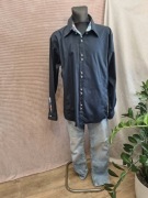 Granatowa koszula męska bawełniana duża 5XL casual 