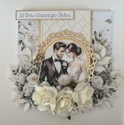 Kartka ślubna handmade scrapbooking