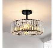 Sufitowa Lampa Kryształowa Nowoczesna Czarna