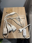 przedłużacz zasilania z płaską wtyczką euro oraz trzema gniazdami