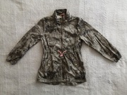 Zielona khaki kurtka płaszcz w kwiaty kwiatki H&M 134