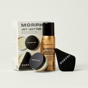 Morphe Jet Setter: Mgiełka Prep & Set Mist+ puder utrwalający+ gąbka
