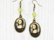 Native Bloom kolczyki Mona Lisa wiszące vintage retro obraz Da Vinci NA89
